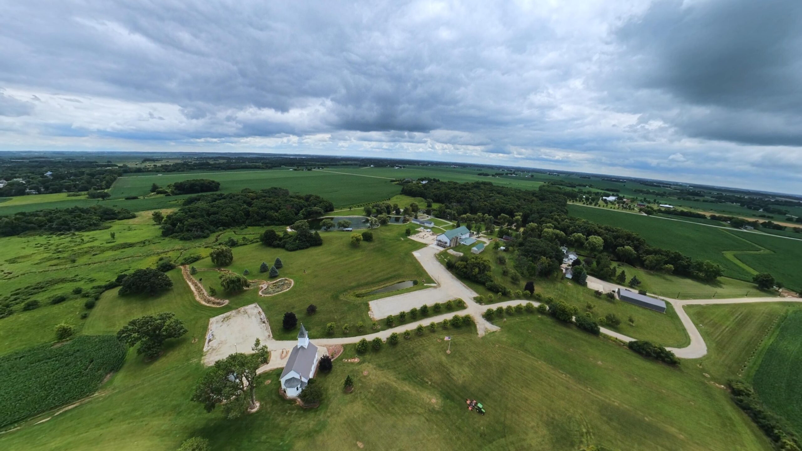 Aerial drone view of a property in Beaver Dam, Wisconsin